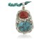 Handmade Certified Authentic Navajo .925 Sterling Silver Natural Coral and Turquoise Native American Necklace 370964867842