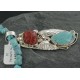 Handmade Certified Authentic Navajo .925 Sterling Silver Natural Coral and Turquoise Native American Necklace 390677796351