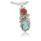 Handmade Certified Authentic Navajo .925 Sterling Silver Natural Coral and Turquoise Native American Necklace 390680403932