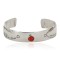 Handmade Certified Authentic Navajo .925 Sterling Silver Natural Coral Baby Native American Bracelet 12852-3