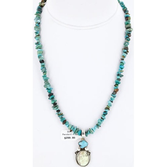 Handmade Certified Authentic Navajo .925 Sterling Silver Natural GASPEITE and Turquoise Native American Necklace 390794135592