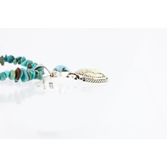 Handmade Certified Authentic Navajo .925 Sterling Silver Natural GASPEITE and Turquoise Native American Necklace 390794135592