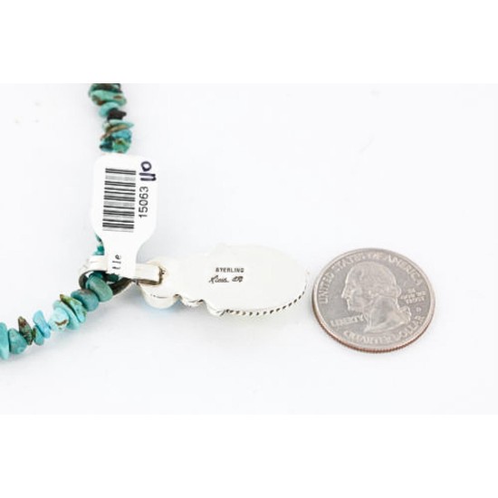 Handmade Certified Authentic Navajo .925 Sterling Silver Natural GASPEITE and Turquoise Native American Necklace 390794135592