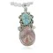 Authentic Navajo Native American Turquoise and Pink Jasper Sterling Silver Necklace Authentic Navajo Native American Turquoise and Pink Jasper Sterling Silver Necklace