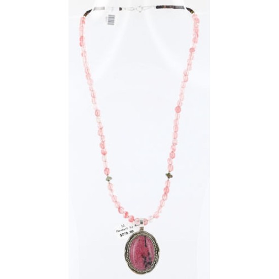 Handmade Certified Authentic Navajo .925 Sterling Silver Natural Jasper and Turquoise Native American Necklace 390773043134