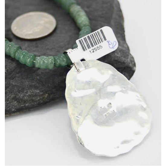 Handmade Certified Authentic Navajo .925 Sterling Silver Natural Jasper and Turquoise Native American Necklace & Pendant 370957783164
