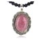 Handmade Certified Authentic Navajo .925 Sterling Silver Natural Jasper, Purple Goldstone and Turquoise Native American Necklace & Pendant 390776177508