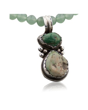 Handmade Certified Authentic Navajo .925 Sterling Silver Natural KINGS and Stormy Turquoise Native American Necklace 390627760820
