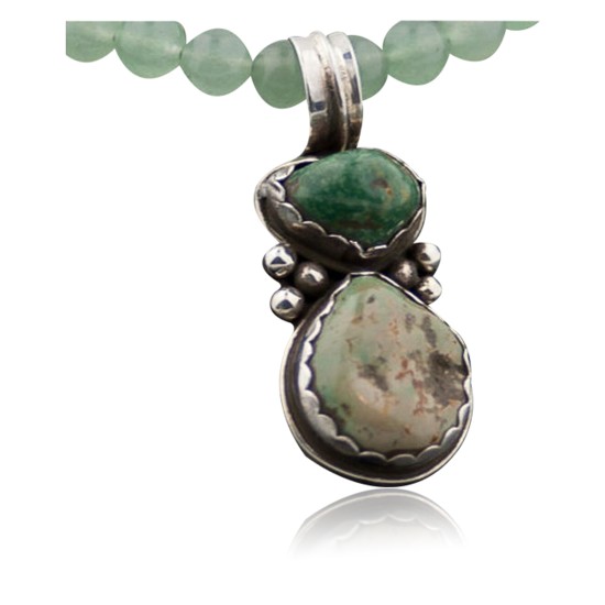 Handmade Certified Authentic Navajo .925 Sterling Silver Natural KINGS and Stormy Turquoise Native American Necklace 390627760820