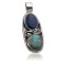 Handmade Certified Authentic Navajo .925 Sterling Silver Natural LAPIS and Turquoise Native American Necklace 370873793782