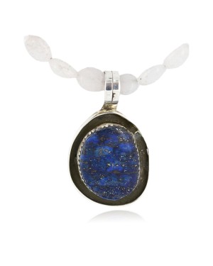 Handmade Certified Authentic Navajo .925 Sterling Silver Natural Lapis and Turquoise Native American Necklace 371020887247