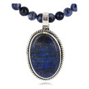 Authentic Navajo Native American Lapis and Turquoise Sterling Silver Necklace