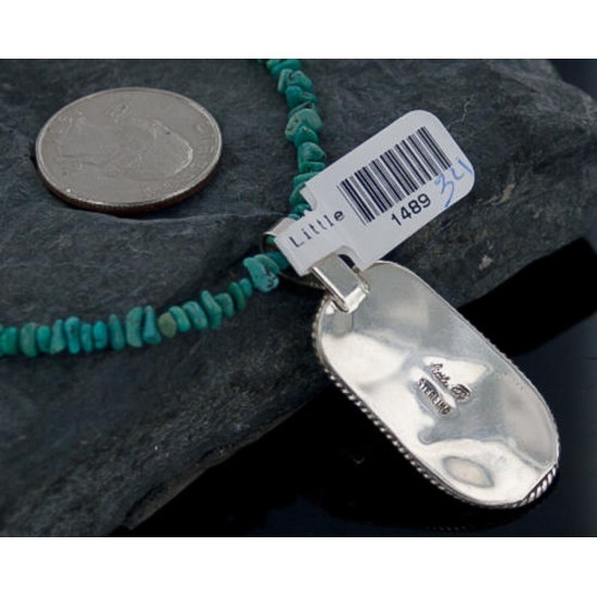 Handmade Certified Authentic Navajo .925 Sterling Silver Natural LAPIS and Turquoise Native American Necklace 390652383922