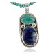 Handmade Certified Authentic Navajo .925 Sterling Silver Natural LAPIS and Turquoise Native American Necklace 390661800738