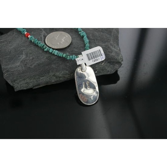 Handmade Certified Authentic Navajo .925 Sterling Silver Natural LAPIS and Turquoise Native American Necklace 390661800738