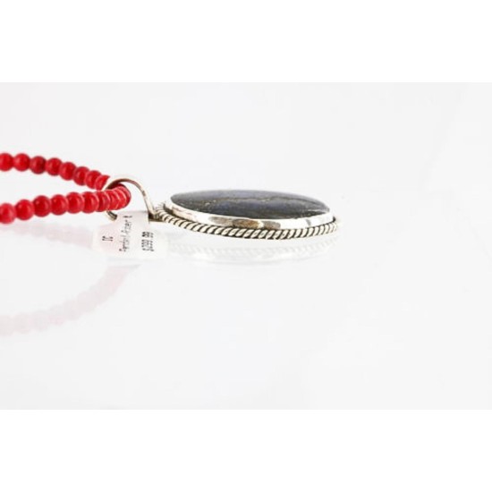 Handmade Certified Authentic Navajo .925 Sterling Silver Natural LAPIS and Turquoise Native American Necklace 390792513005