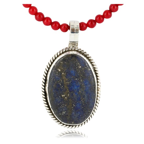 Handmade Certified Authentic Navajo .925 Sterling Silver Natural LAPIS and Turquoise Native American Necklace 390792513005
