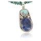 Handmade Certified Authentic Navajo .925 Sterling Silver Natural Lapis and Turquoise Native American Necklace & Pendant 370897802831