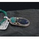 Handmade Certified Authentic Navajo .925 Sterling Silver Natural Lapis and Turquoise Native American Necklace & Pendant 390651297460