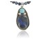 Handmade Certified Authentic Navajo .925 Sterling Silver Natural Lapis and Turquoise Native American Necklace & Pendant 390679478582
