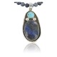 Handmade Certified Authentic Navajo .925 Sterling Silver Natural Lapis and Turquoise Native American Necklace & Pendant 390679478582