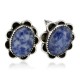 Handmade Certified Authentic Navajo .925 Sterling Silver Natural Lapis Native American Cuff Links 19126