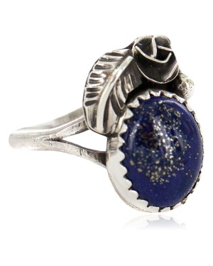 Handmade Certified Authentic Navajo .925 Sterling Silver Natural Lapis Native American Ring  26212-2
