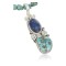 Handmade Certified Authentic Navajo .925 Sterling Silver Natural Lapis, Pink Japer and Turquoise Native American Necklace & Pendant 370913551639