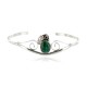 Handmade Certified Authentic Navajo .925 Sterling Silver Natural Malachite Native American Bracelet  12948-3