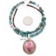Handmade Certified Authentic Navajo .925 Sterling Silver Natural Pink Jasper and Turquoise Native American Necklace & Pendant 390829334023