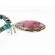 Handmade Certified Authentic Navajo .925 Sterling Silver Natural Pink Jasper and Turquoise Native American Necklace & Pendant 390829334023