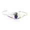 Handmade Certified Authentic Navajo .925 Sterling Silver Natural Purple Quartz Native American Bracelet 12949-1