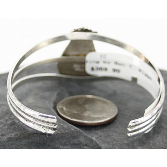 Handmade Certified Authentic Navajo .925 Sterling Silver Natural Spiny Oyster and Turquoise Native American Bracelet 390717635517
