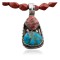 Handmade Certified Authentic Navajo .925 Sterling Silver Natural Spiny Oyster and Turquoise Native American Necklace 370875990627