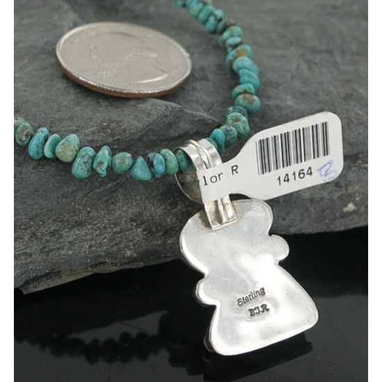 Handmade Certified Authentic Navajo .925 Sterling Silver Natural Spiny Oyster and Turquoise Native American Necklace 370897598927