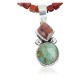 Handmade Certified Authentic Navajo .925 Sterling Silver Natural Spiny Oyster and Turquoise Native American Necklace 370907970307