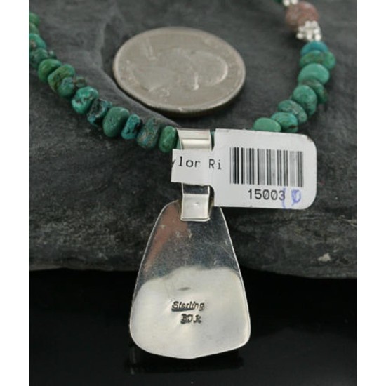 Handmade Certified Authentic Navajo .925 Sterling Silver Natural Spiny Oyster and Turquoise Native American Necklace 370922699027