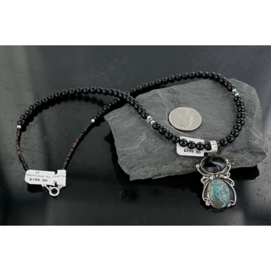 Handmade Certified Authentic Navajo .925 Sterling Silver Natural Spiny Oyster and Turquoise Native American Necklace 370926327251