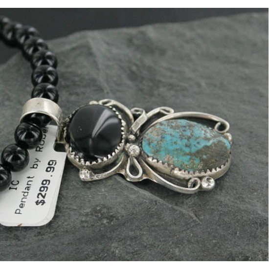 Handmade Certified Authentic Navajo .925 Sterling Silver Natural Spiny Oyster and Turquoise Native American Necklace 370926327251