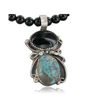 Handmade Certified Authentic Navajo .925 Sterling Silver Natural Spiny Oyster and Turquoise Native American Necklace 370926327251