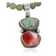 Handmade Certified Authentic Navajo .925 Sterling Silver Natural Spiny Oyster and Turquoise Native American Necklace 370955647393