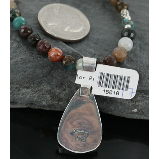 Handmade Certified Authentic Navajo .925 Sterling Silver Natural Spiny Oyster and Turquoise Native American Necklace 370958759418