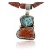 Handmade Certified Authentic Navajo .925 Sterling Silver Natural Spiny Oyster and Turquoise Native American Necklace 370959768947