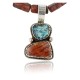 Handmade Certified Authentic Navajo .925 Sterling Silver Natural Spiny Oyster and Turquoise Native American Necklace 370959768947