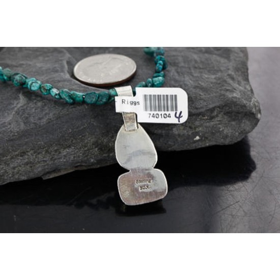 Handmade Certified Authentic Navajo .925 Sterling Silver Natural Spiny Oyster and Turquoise Native American Necklace 370962240512