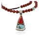 Handmade Certified Authentic Navajo .925 Sterling Silver Natural Spiny Oyster and Turquoise Native American Necklace 370993051520