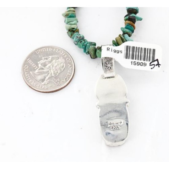 Handmade Certified Authentic Navajo .925 Sterling Silver Natural Spiny Oyster and Turquoise Native American Necklace 371047480293