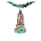 Handmade Certified Authentic Navajo .925 Sterling Silver Natural Spiny Oyster and Turquoise Native American Necklace 371050055446