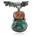 Handmade Navajo .925 Sterling Silver Natural Spiny Oyster and Turquoise Native American Necklace 390654017568