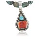Handmade Certified Authentic Navajo .925 Sterling Silver Natural Spiny Oyster and Turquoise Native American Necklace 390659735829